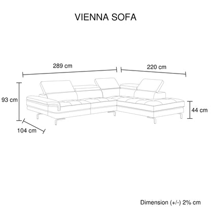 Vienna Sofa Faux Leather 5 Seater Grey V43-SOF-VIN-GRN