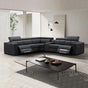Washington Genuine Leather 6 Seater Corner Sofa With 2 Electric Recliners And Reversible Console V43-SOF-WSHTN-BL