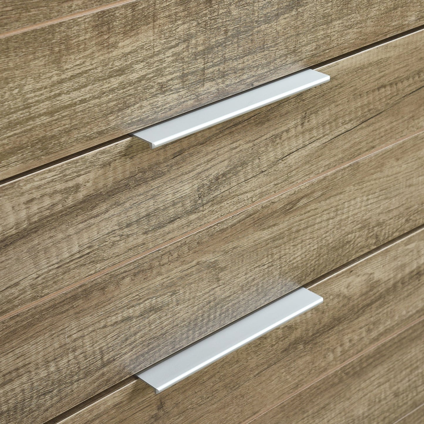 Tallboy with 5 Storage Drawers Natural Wood like MDF in Oak Colour V43-TBY-CELOAK