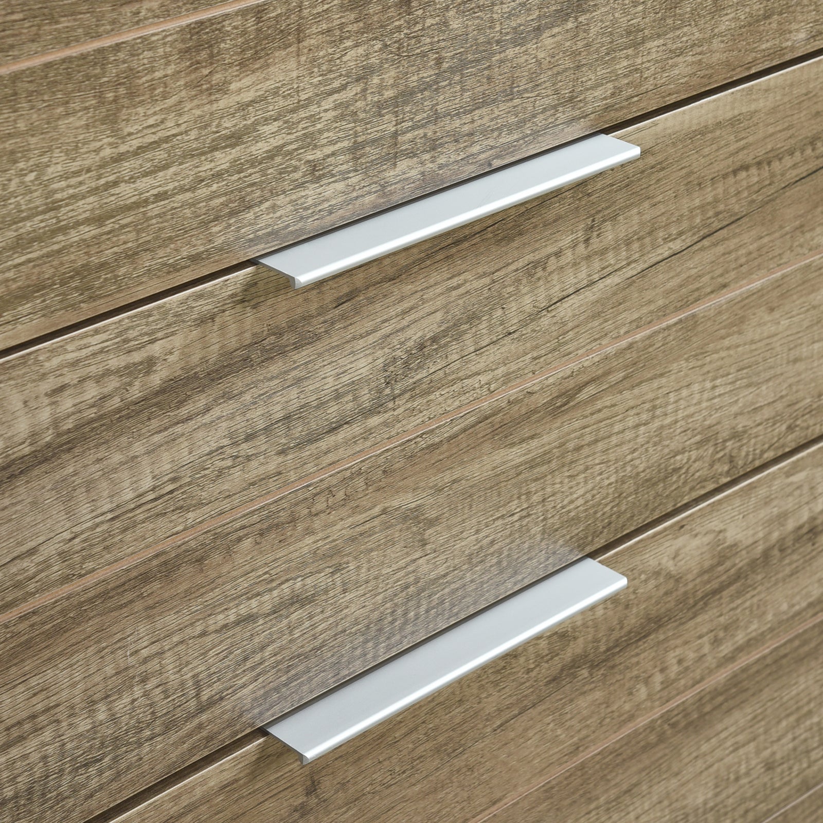 Tallboy with 5 Storage Drawers Natural Wood like MDF in Oak Colour V43-TBY-CELOAK