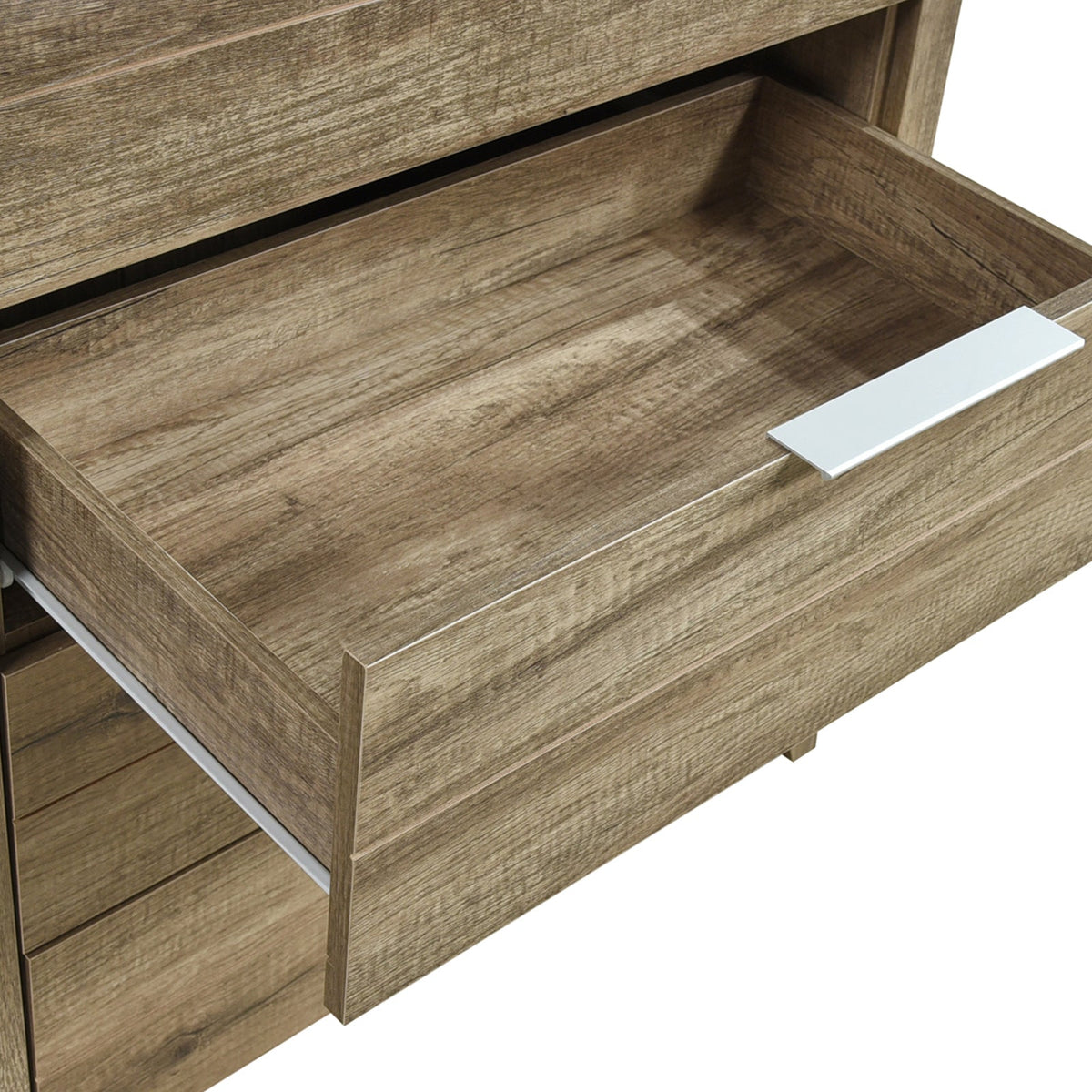 Tallboy with 5 Storage Drawers Natural Wood like MDF in Oak Colour V43-TBY-CELOAK