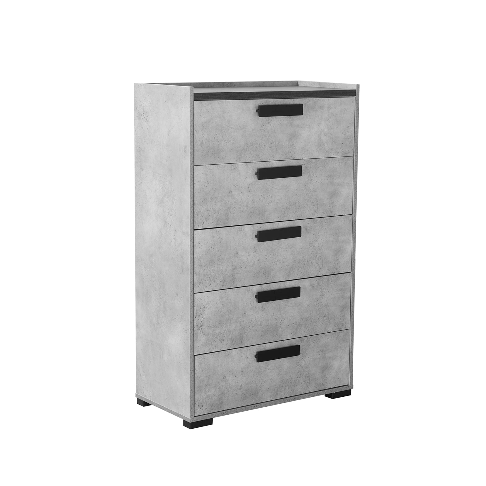 Dressing Chest With 6 Storage Drawers MDF Mirror Combination of Black & Cement Colour V43-TBY-COP