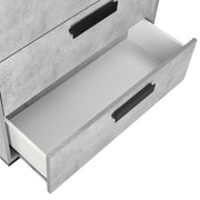 Dressing Chest With 6 Storage Drawers MDF Mirror Combination of Black & Cement Colour V43-TBY-COP