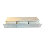 TV Cabinet MDF Glossy Storage Drawers Metal Base Entertainment Unit V43-TVC-AMLA