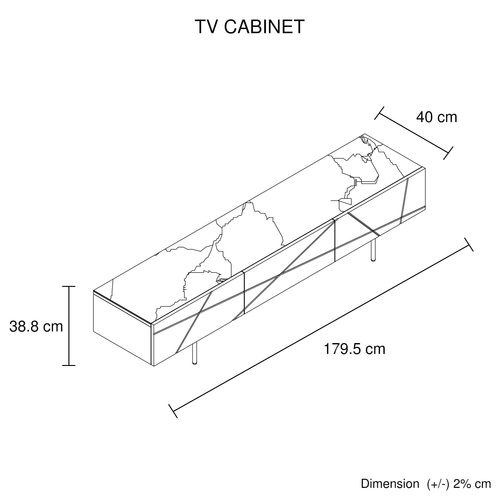 TV Cabinet MDF Glossy Storage Drawers Metal Base Entertainment Unit V43-TVC-AMLA