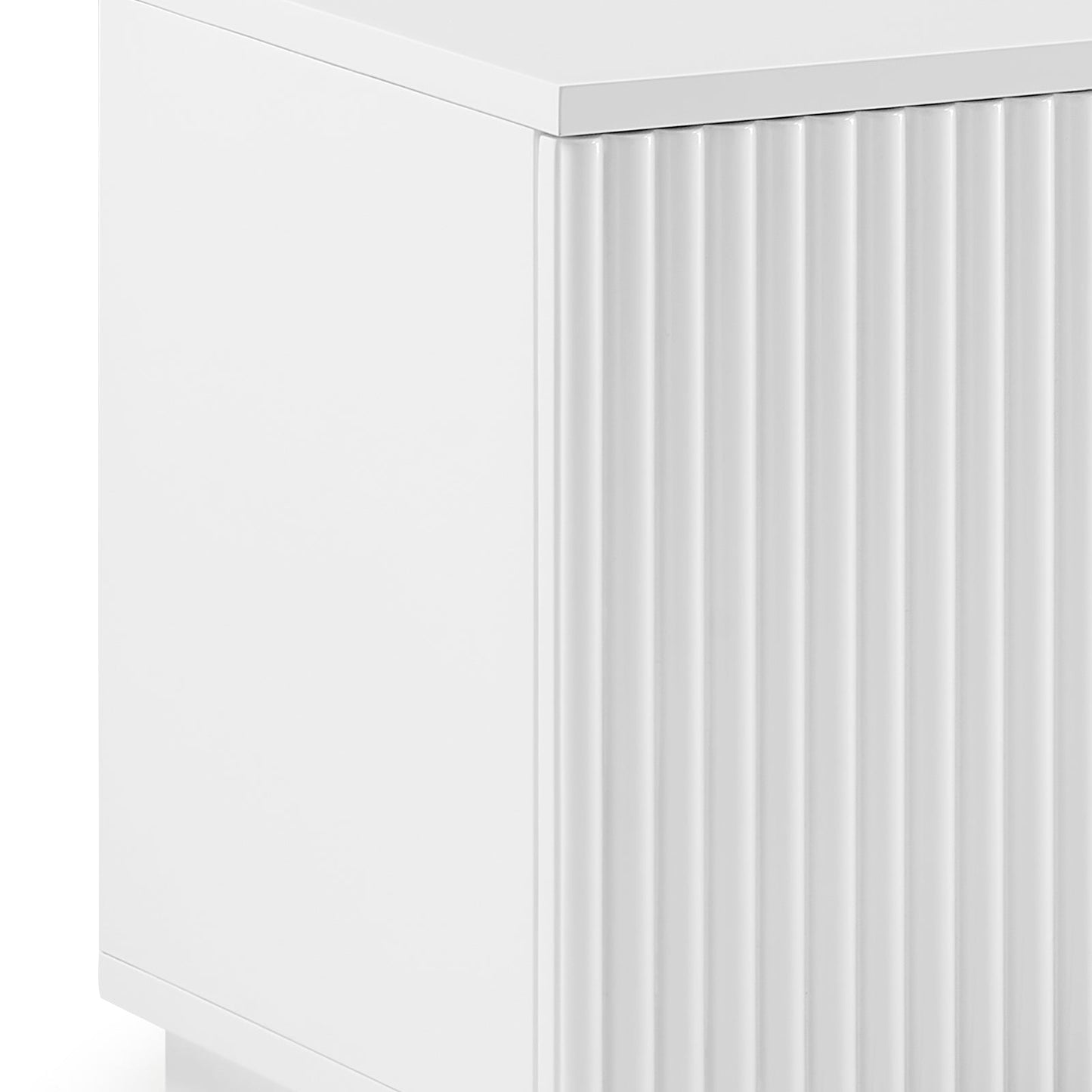 TV Cabinet Storage Drawer MDF Glossy Entertainment Unit in White colour V43-TVC-BRNNA