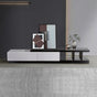 TV Cabinet with 2 Storage Drawers With High Glossy Assembled Entertainment Unit in Black & White colour