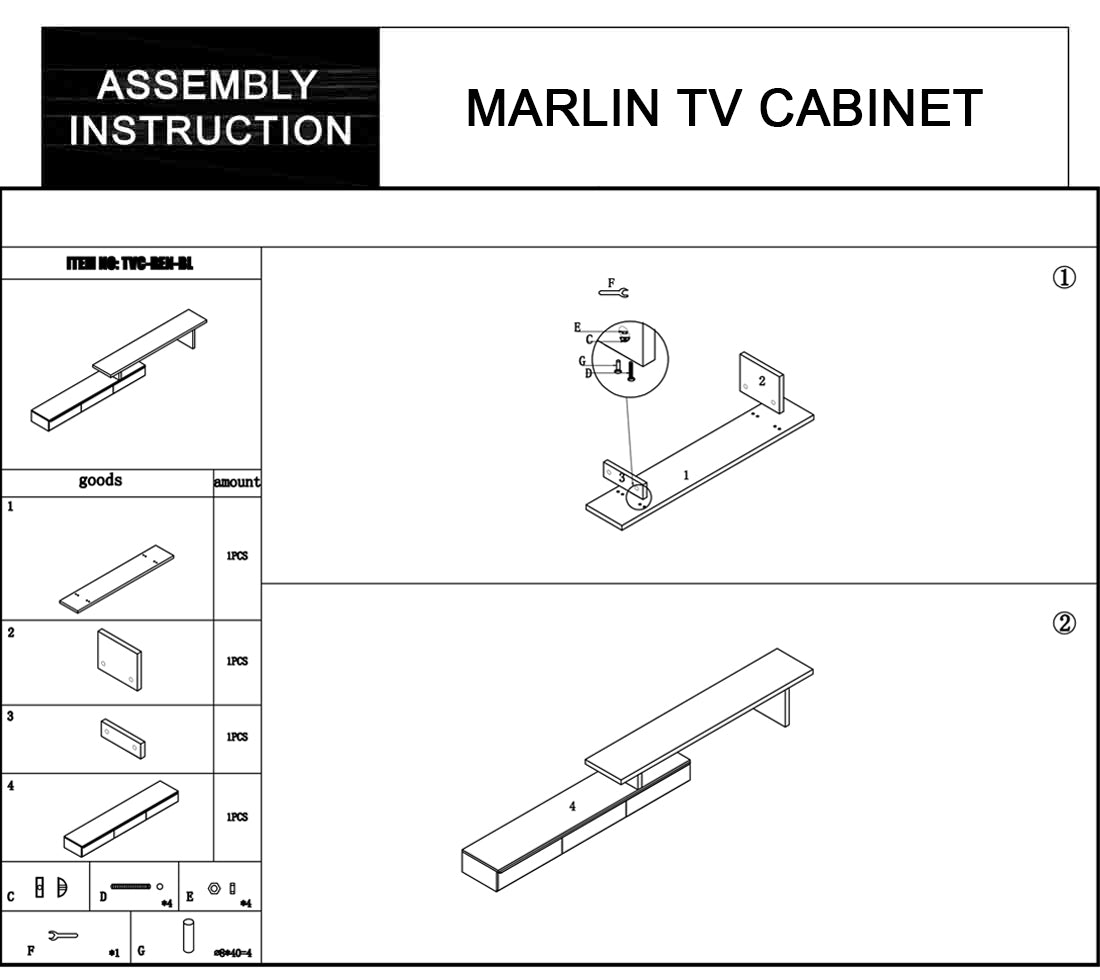 Marlin Tv Unit White V43-TVC-MRLNWH