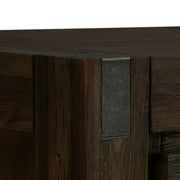 TV Cabinet with 3 Storage Drawers with Shelf Solid Acacia Wooden Frame Entertainment Unit in Chocolate Colour V43-TVC-NOW-CH