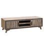 TV Cabinet with 2 Storage Drawers Cabinet Solid Acacia Wooden Entertainment Unit in Sliver Bruch Colour V43-TVC-SSH