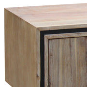 TV Cabinet with 2 Storage Drawers Cabinet Solid Acacia Wooden Entertainment Unit in Sliver Bruch Colour V43-TVC-SSH