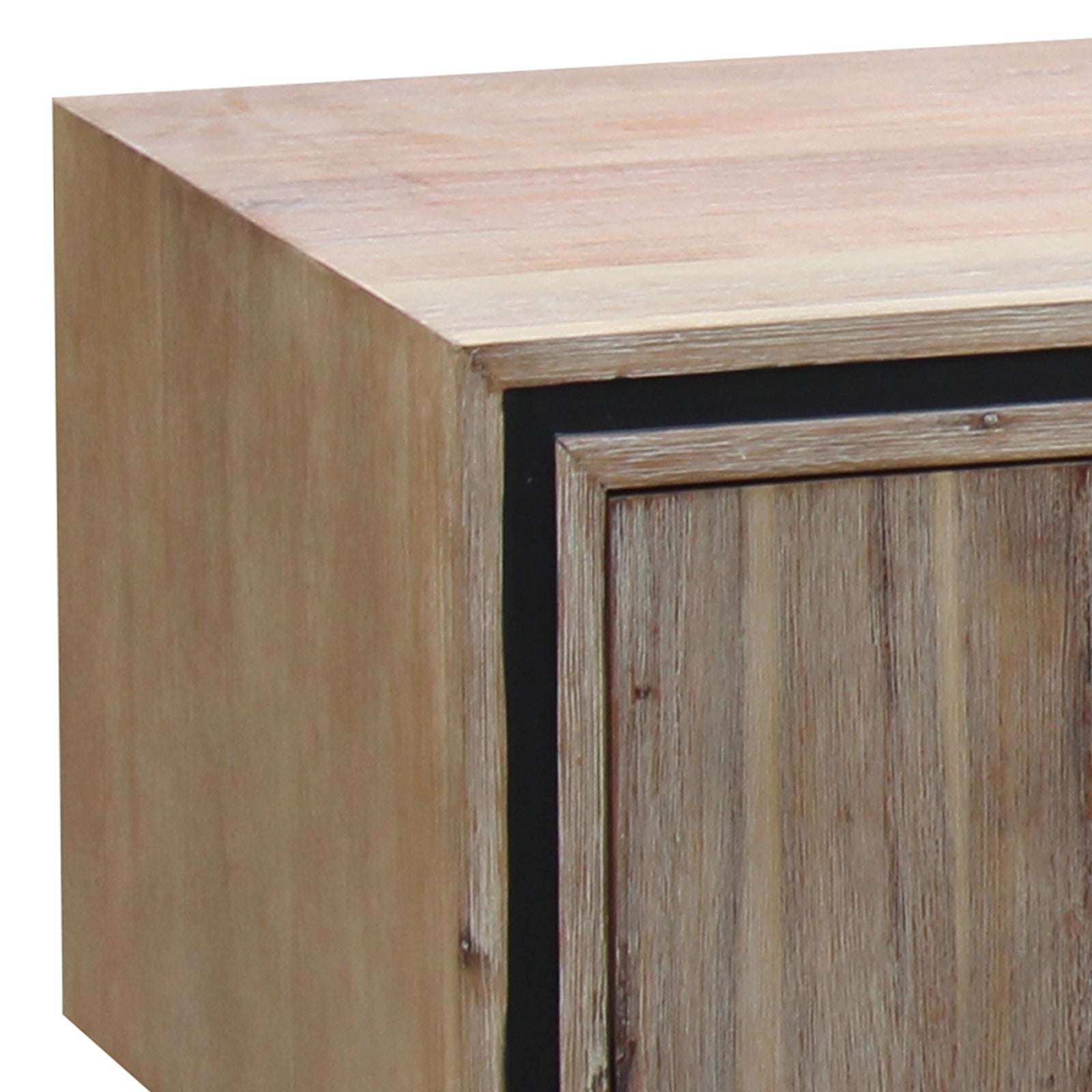 TV Cabinet with 2 Storage Drawers Cabinet Solid Acacia Wooden Entertainment Unit in Sliver Bruch Colour V43-TVC-SSH