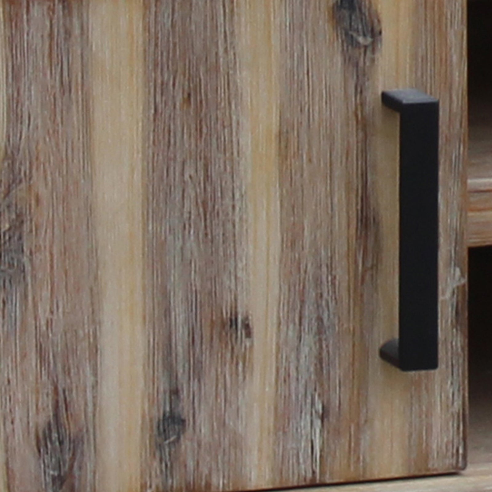 TV Cabinet with 2 Storage Drawers Cabinet Solid Acacia Wooden Entertainment Unit in Sliver Bruch Colour V43-TVC-SSH