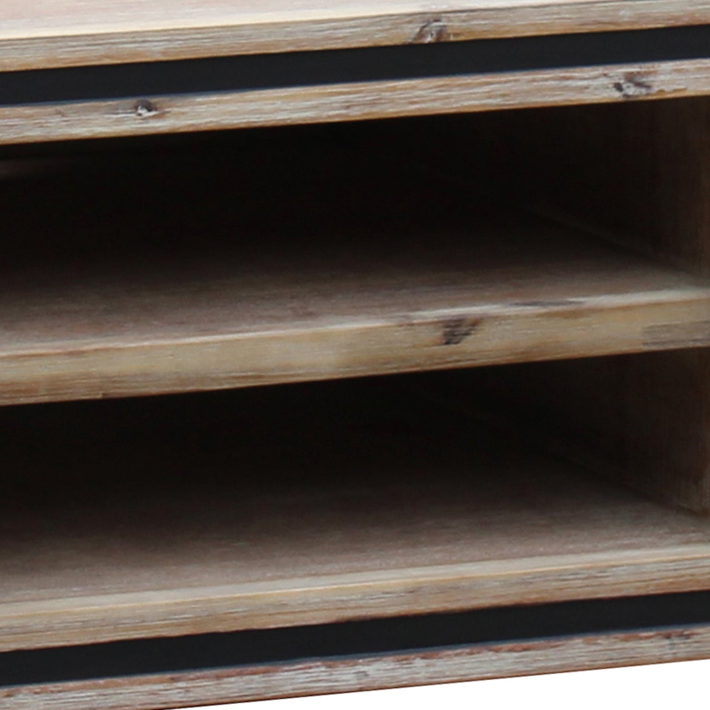 TV Cabinet with 2 Storage Drawers Cabinet Solid Acacia Wooden Entertainment Unit in Sliver Bruch Colour V43-TVC-SSH