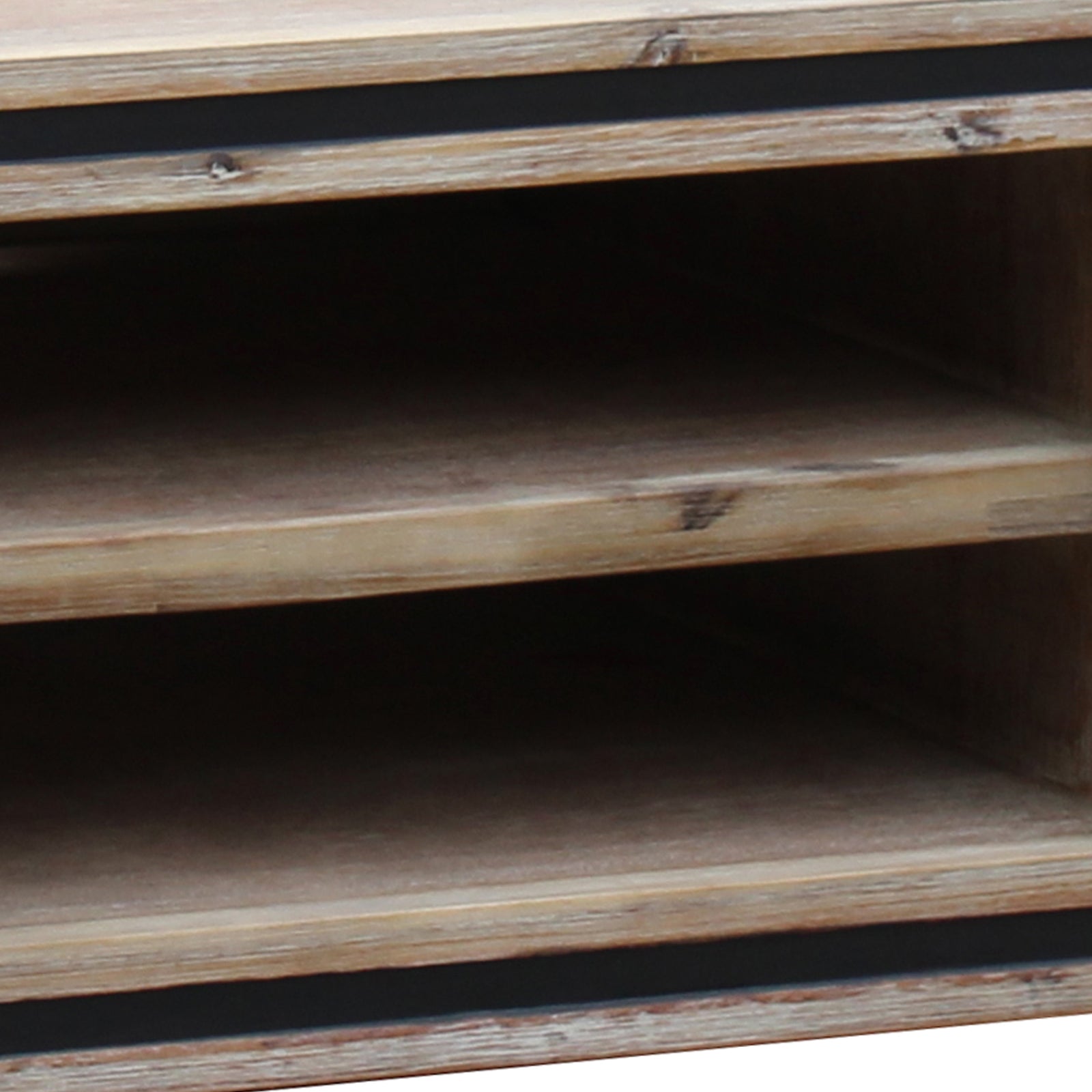 TV Cabinet with 2 Storage Drawers Cabinet Solid Acacia Wooden Entertainment Unit in Sliver Bruch Colour V43-TVC-SSH