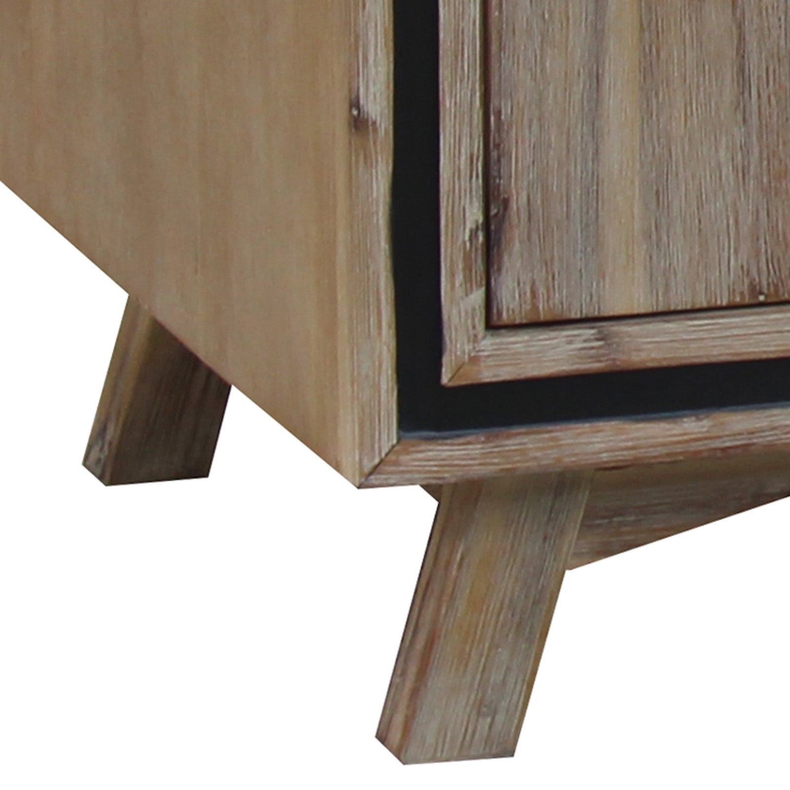 TV Cabinet with 2 Storage Drawers Cabinet Solid Acacia Wooden Entertainment Unit in Sliver Bruch Colour V43-TVC-SSH