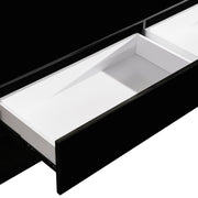 TV Cabinet with 3 Storage Drawers With High Glossy Assembled Entertainment Unit in Black colour V43-TVC-SUP-BL