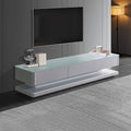 TV Cabinet with 3 Storage Drawers With High Glossy Assembled Entertainment Unit in White colour V43-TVC-SUP-WH