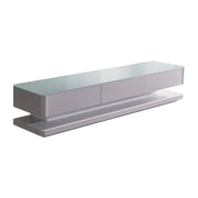 TV Cabinet with 3 Storage Drawers With High Glossy Assembled Entertainment Unit in White colour V43-TVC-SUP-WH