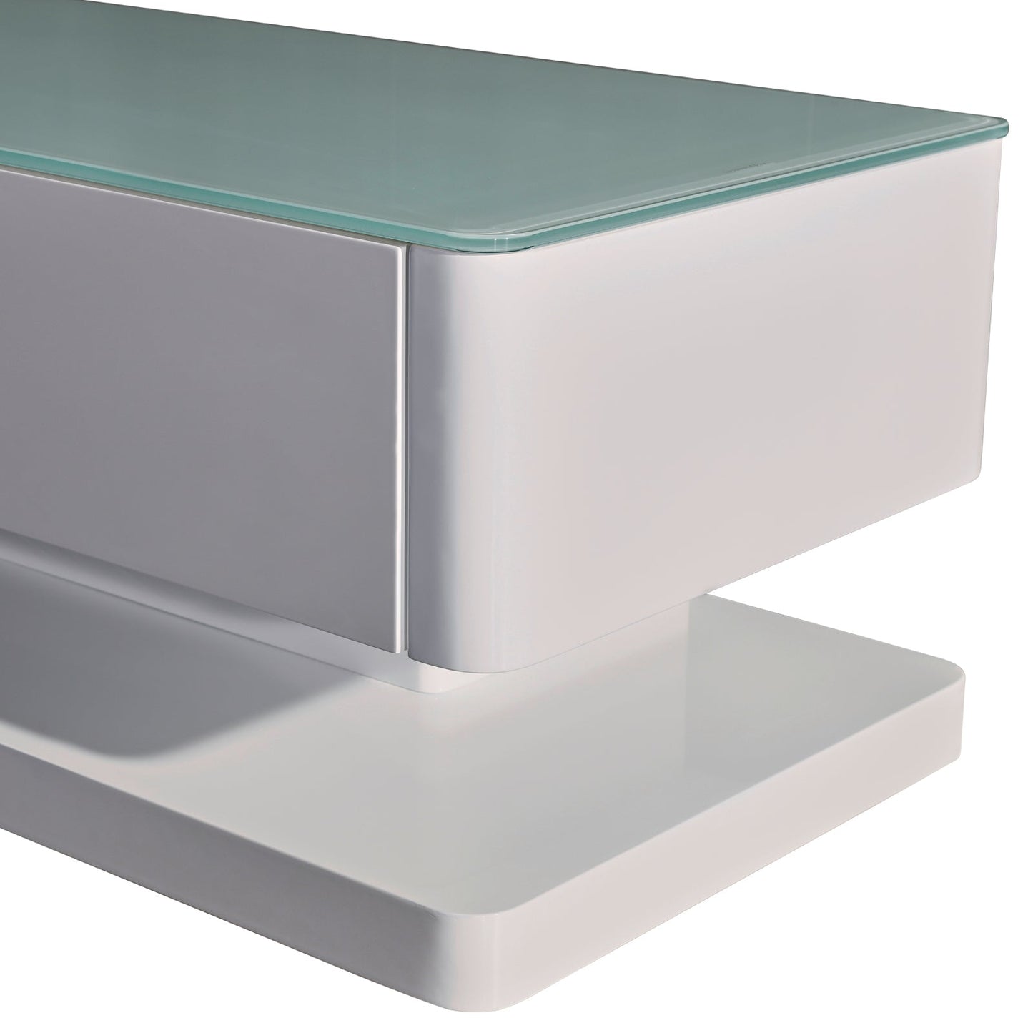 TV Cabinet with 3 Storage Drawers With High Glossy Assembled Entertainment Unit in White colour V43-TVC-SUP-WH