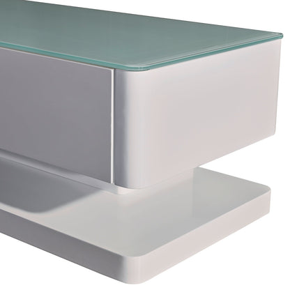 TV Cabinet with 3 Storage Drawers With High Glossy Assembled Entertainment Unit in White colour V43-TVC-SUP-WH