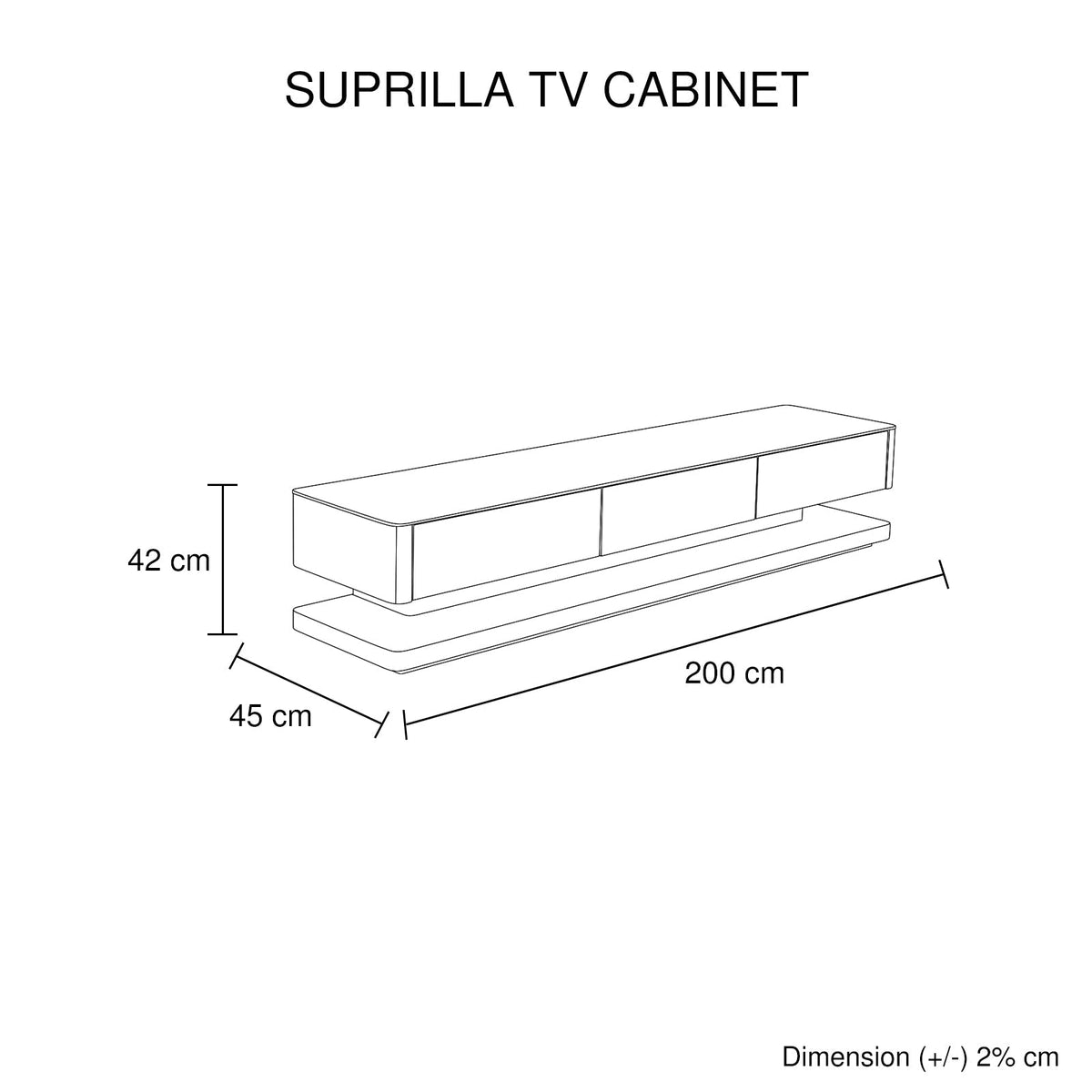 TV Cabinet with 3 Storage Drawers With High Glossy Assembled Entertainment Unit in White colour V43-TVC-SUP-WH