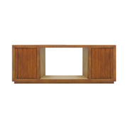 TV Cabinet MDF Brown Colour Two Sideboards Open Space V43-TVC-TOBY