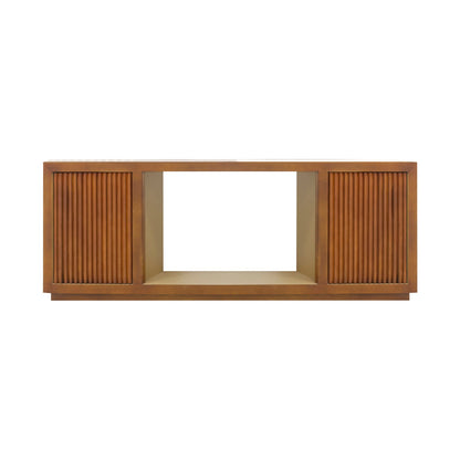 TV Cabinet MDF Brown Colour Two Sideboards Open Space V43-TVC-TOBY