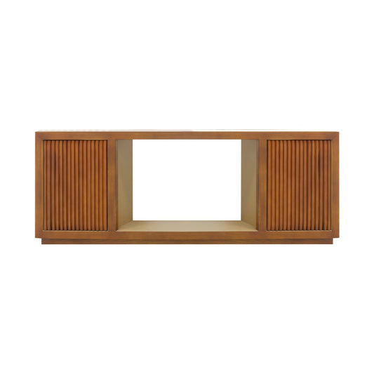 TV Cabinet MDF Brown Colour Two Sideboards Open Space V43-TVC-TOBY