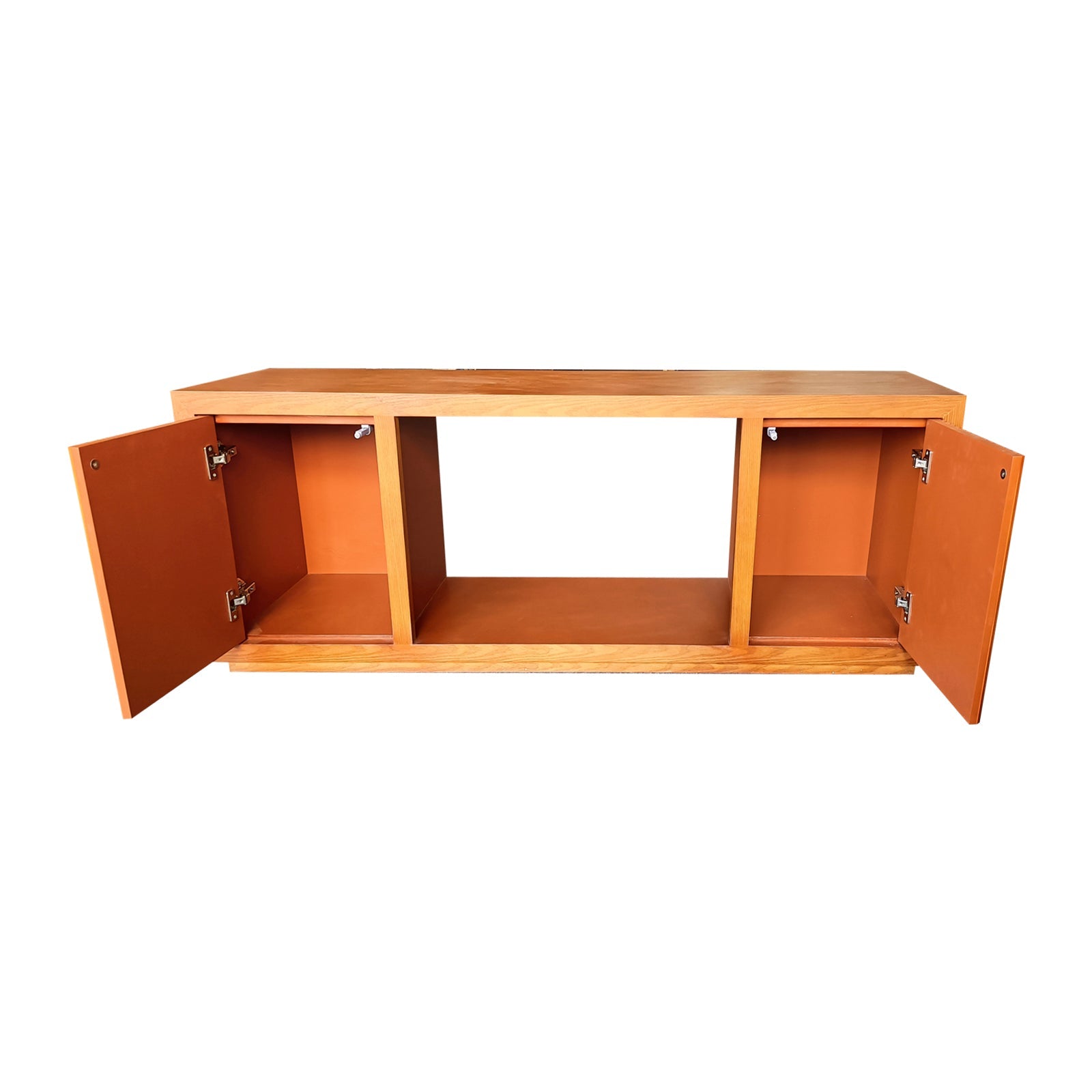 TV Cabinet MDF Brown Colour Two Sideboards Open Space V43-TVC-TOBY