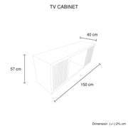 TV Cabinet MDF Brown Colour Two Sideboards Open Space V43-TVC-TOBY