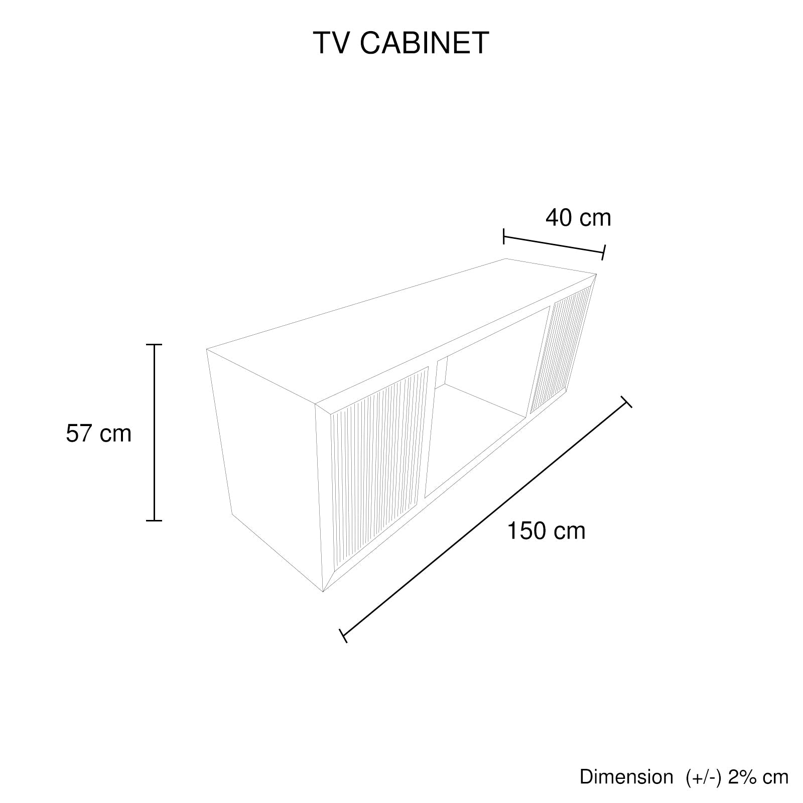 TV Cabinet MDF Brown Colour Two Sideboards Open Space V43-TVC-TOBY