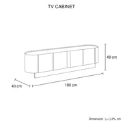 TV Cabinet MDF Board Melamine Interior Storage Entertainment Unit V43-TVC-VNS