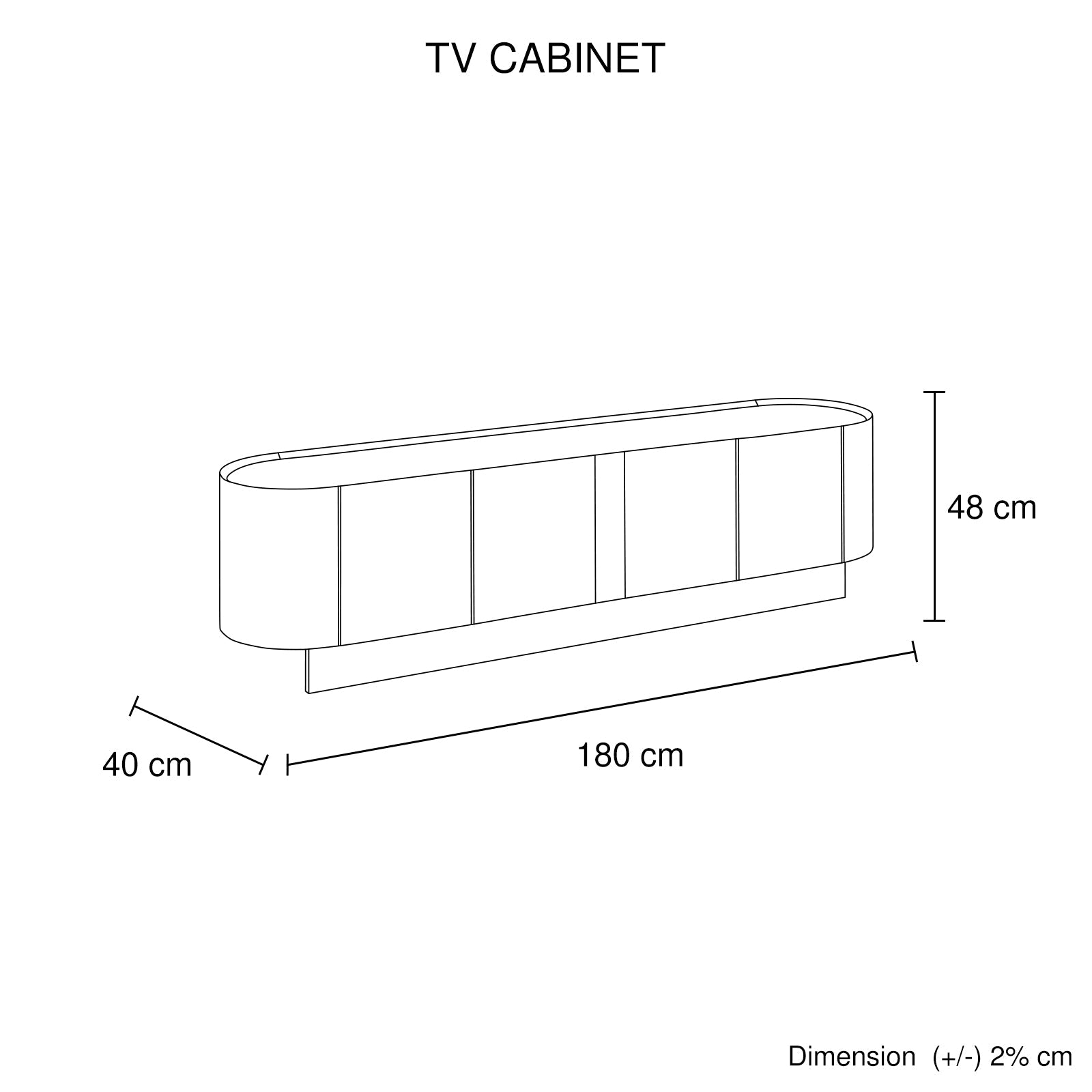 TV Cabinet MDF Board Melamine Interior Storage Entertainment Unit V43-TVC-VNS