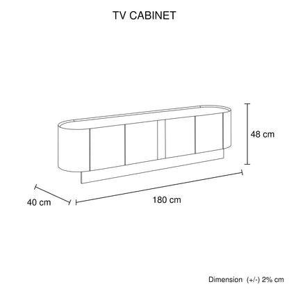 TV Cabinet MDF Board Melamine Interior Storage Entertainment Unit V43-TVC-VNS