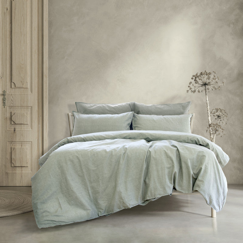 Embre Linen Look Washed Cotton QUILT COVER SET - KING V441-QS4546SEAKB