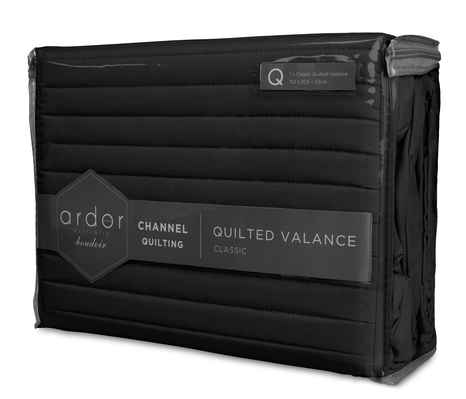 Quilted VALANCE - KING SINGLE V441-QV2587BLKKS