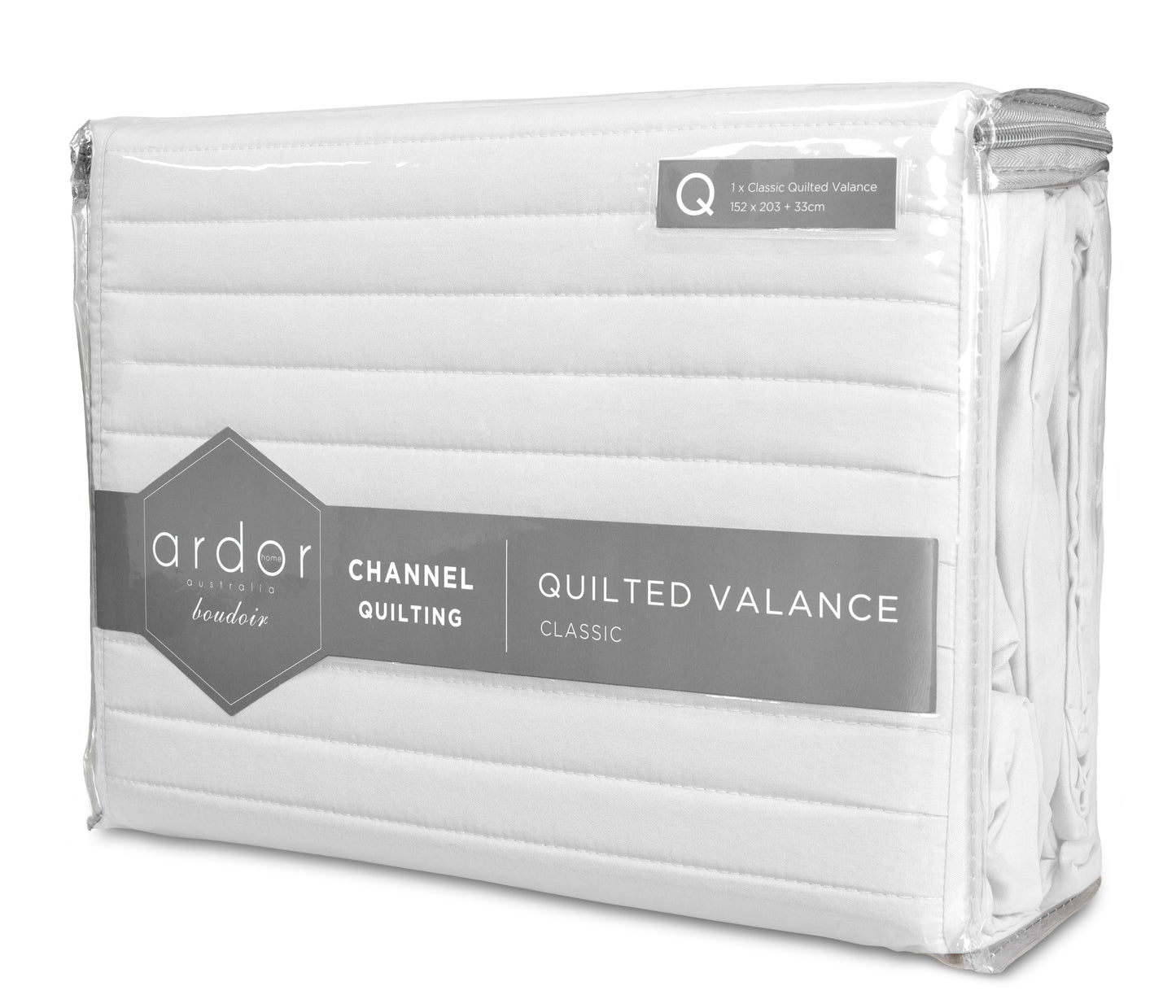 Quilted VALANCE - DOUBLE V441-QV2587WHTDB