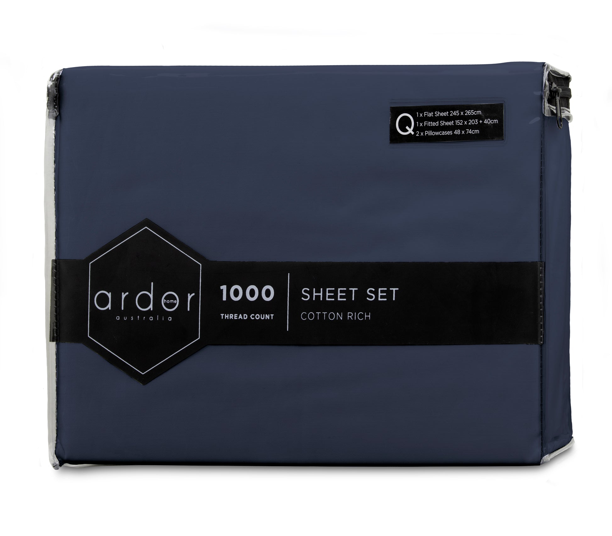 1000TC Cotton Rich SHEET SET - QUEEN V441-SS4056NVYQB