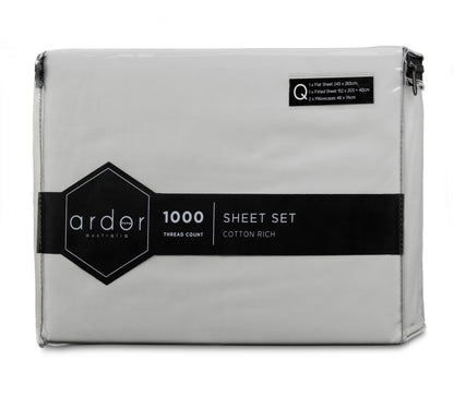 1000TC Cotton Rich SHEET SET - KING SINGLE V441-SS4056SILKS