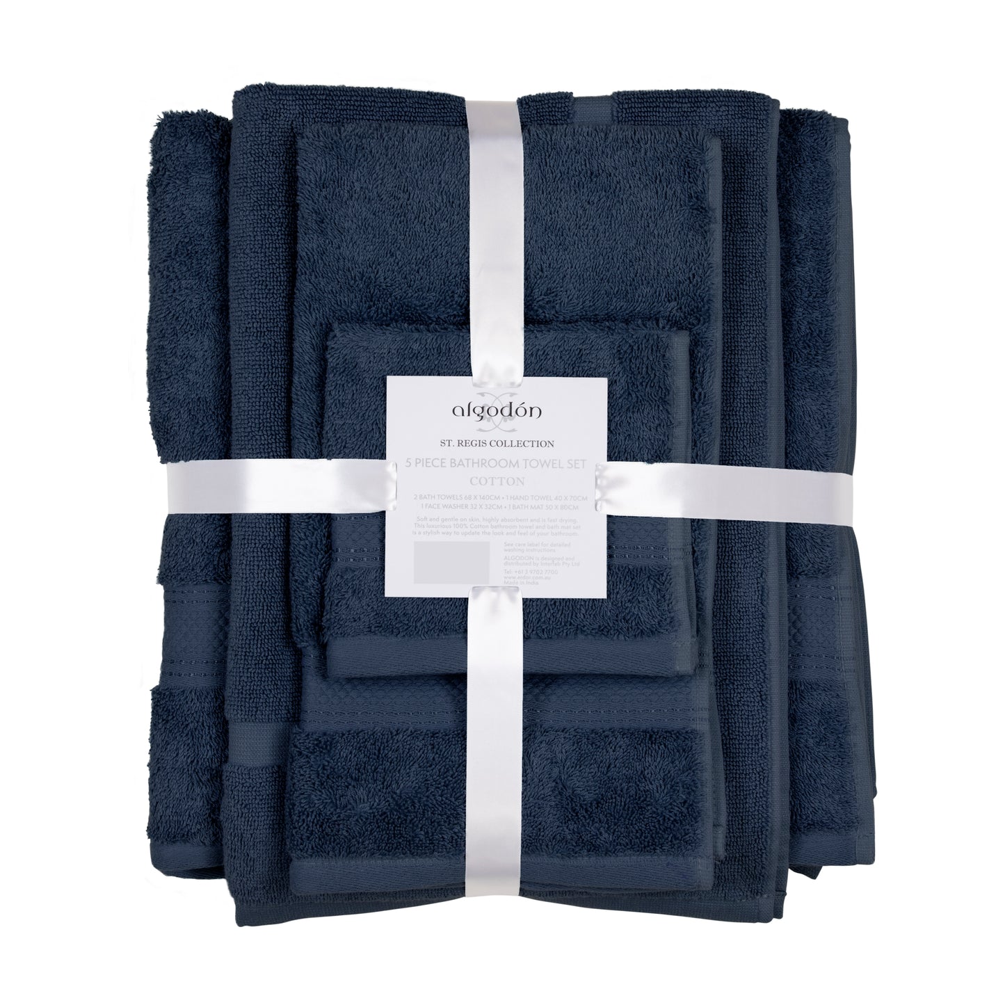 St Regis Collection TOWEL PACK - 5PC - 5 PACK V441-TP4604NAV5PC