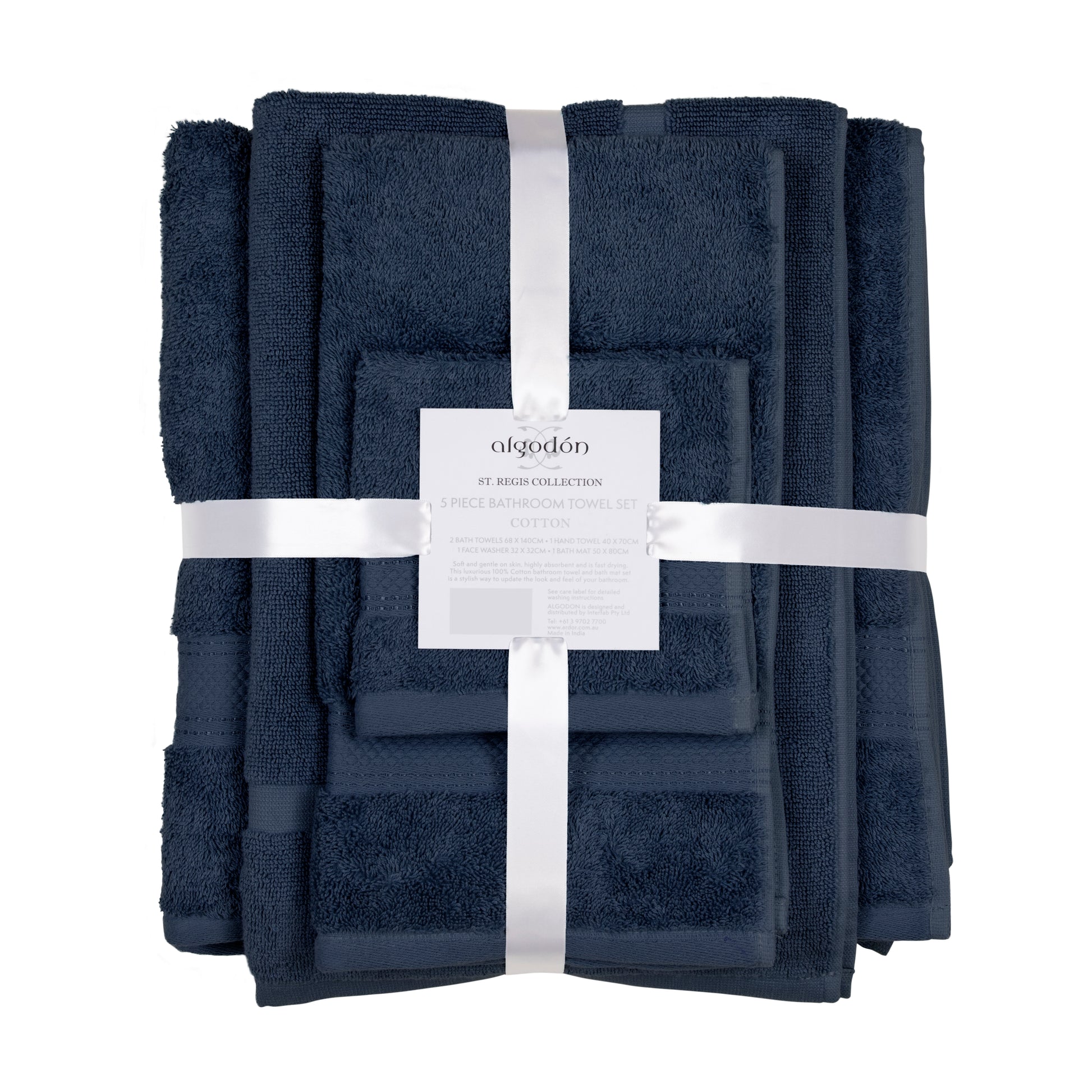 St Regis Collection TOWEL PACK - 5PC - 5 PACK V441-TP4604NAV5PC