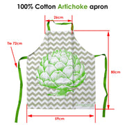 Artichoke 100% Cotton Apron 59 x 80cm V442-ABR-APRON-ARTICHOKE-GREEN-SH