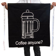 100% Cotton Master Chef Half Apron Heavy Duty Coffee Anyone V442-ABR-APRON-COFFEEANYONE-BLACK-SH