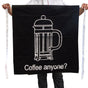 100% Cotton Master Chef Half Apron Heavy Duty Coffee Anyone V442-ABR-APRON-COFFEEANYONE-BLACK-SH