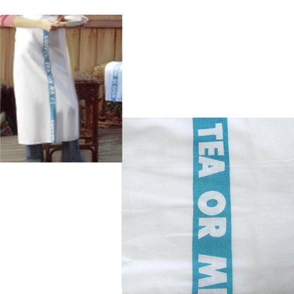 Coffee, Tea or Me Blue White Master Chef Half Cotton Apron 86 x 96 cm V442-ABR-APRON-COFFEETEAME-BLUE-RE