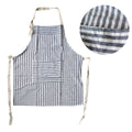 My Hub Polyester Cotton Striped Apron V442-ABR-APRON-MYHUB-BLACK-SH