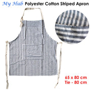 My Hub Polyester Cotton Striped Apron V442-ABR-APRON-MYHUB-BLACK-SH