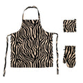 Set of 3 Cotton Linen Zebra Kitchen Set V442-ABR-APRON-SETOF3ZEBRA-LINEN-SH