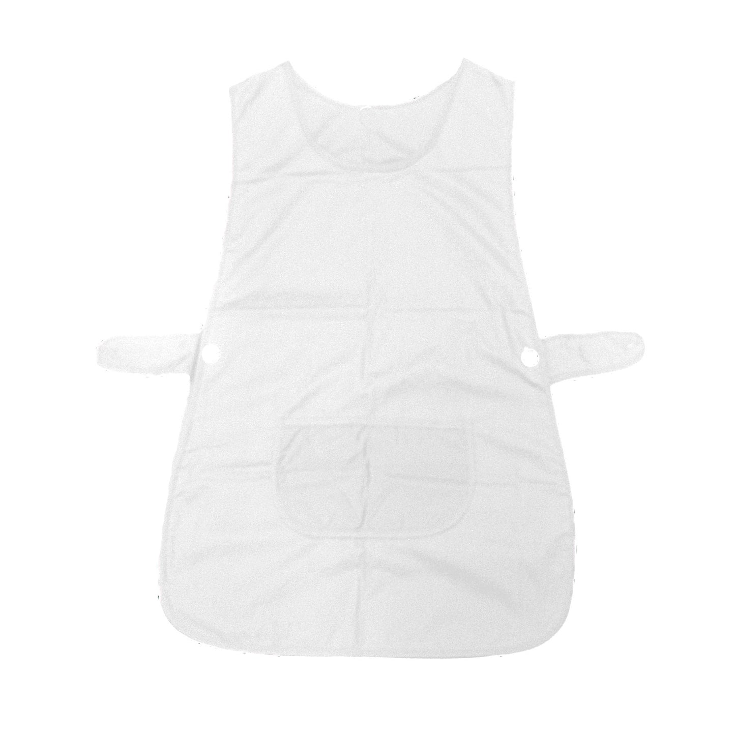 Ladies Women Side Button Tabard Apron 50x80 cm White V442-ABR-APRON-TABARD-WHITE-SH